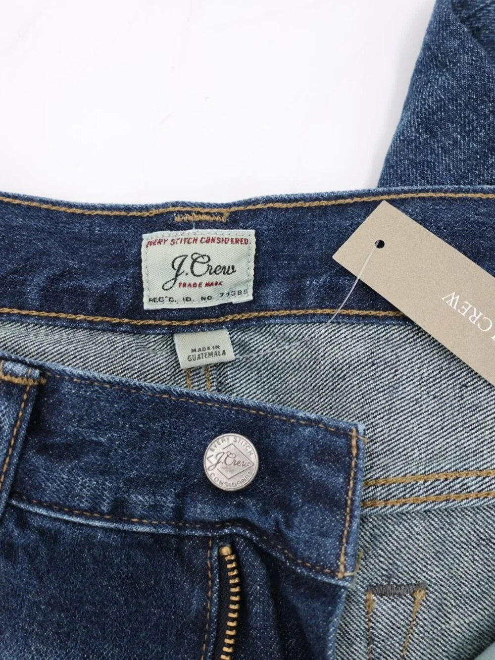 NWT J Crew 484 Jeans Mens 30 Cotton Narrow Tapered Leg Mid Rise Blue Denim